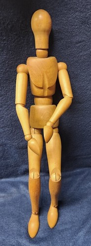 Vintage 16" Wooden Fully Jointed Articulated Artist Figure Model Doll Mannequin