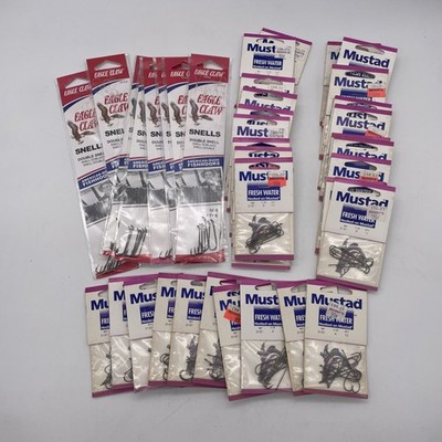 Mustad & Eagle Claw Hooks Mixed Lot 38 Packs 348 Fishing Hooks