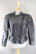 DYNAMIC LEATHERS CLASSIC BLACK BIKER JACKET: SIZE 14 36-38 INCH CHEST