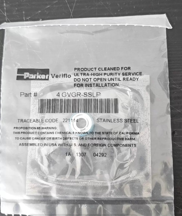 Parker 4GVGR-SSLP gasket made of stainless steel material priced at 10 pieces