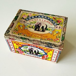 TACK KEE TEA CO Hong Kong Empty Vintage Cardboard Box : Elephant
