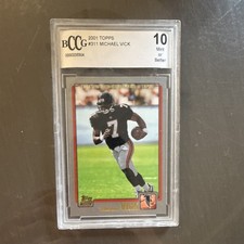 Topps 2001 Michael Vick Rookie #311 Atlanta Falcons BCCG 10 Football Card. rookie card picture