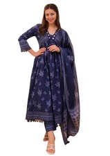 Women Printed Anarkali Kurta and Pant Set with Dupatta