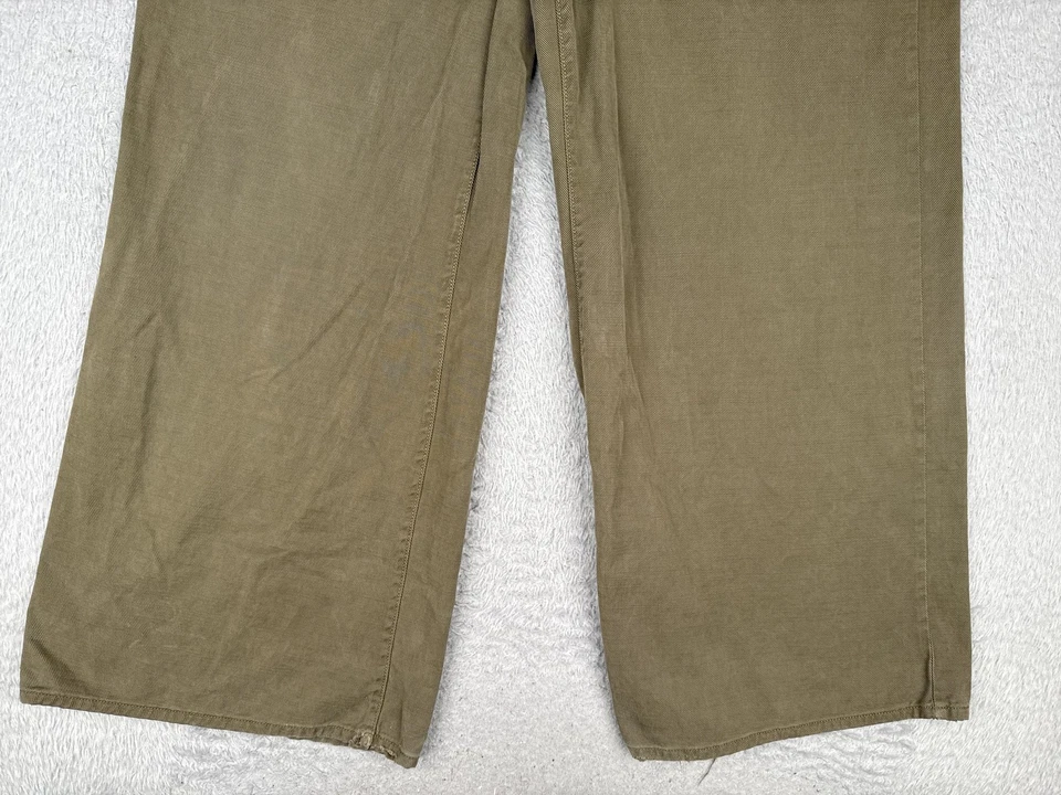 a.n.a A New Approach Pants Womens 16 Olive Green Wide Leg Utility Tencel Blend - Image 2 of 4