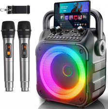 [Neueste] Karaoke Maschine Mit 2 Karaoke Mikrofonen:  Karaoke Anlage 2 Mikrofone