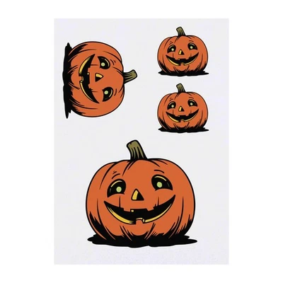AZEEDA 4 tatuaggi/trasferimenti temporanei 'Smiling Zumpkin' (TO00077926)