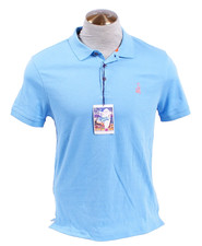 Blue Hawaii Elvis Presley Men's M Blue Short Sleeve Polo Shirt Super Soft Fabric
