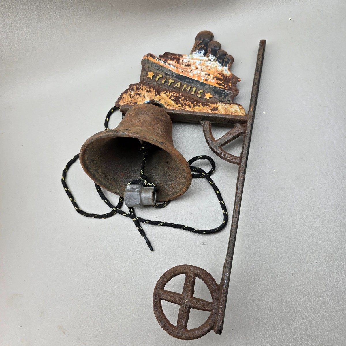 Titanic Cast Iron Wall Mount Bell Vintage Style Rustic Dinner Bell