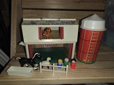 Vintage 1967 Fisher Price Little People Barn with Farm Animals  Accessories