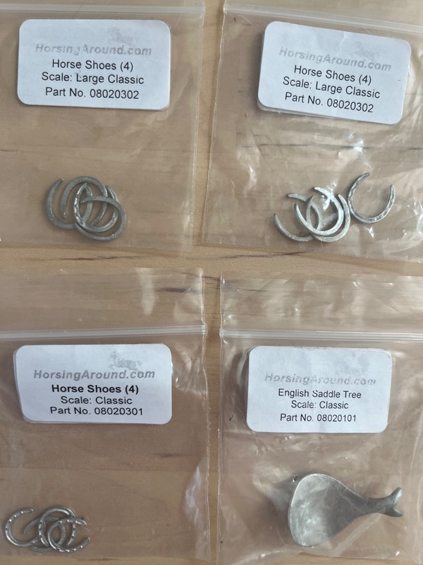 Lot NIP Horsing Around Classic Model Horse Horseshoes Saddle Tree Cast Pewter
