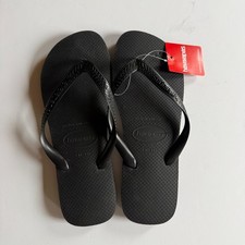 Havaianas Black Flip Flops   Men  s 9/10   Women  s 11/12   Made In Brazil