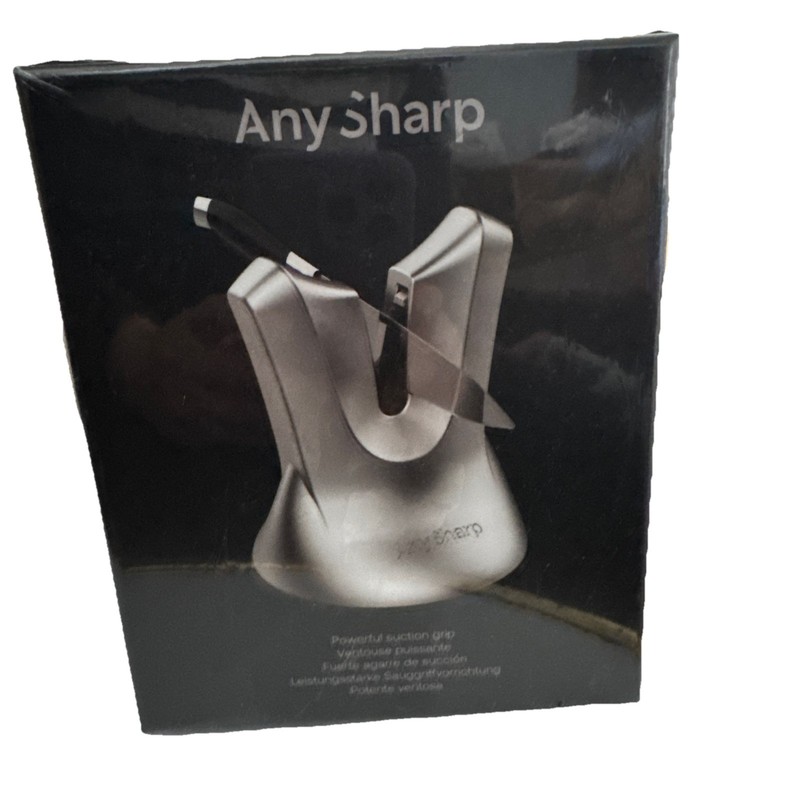 ANYSharp New in box X-Blade Knife Sharpener Tungsten metal Suction Grip Hands Fr