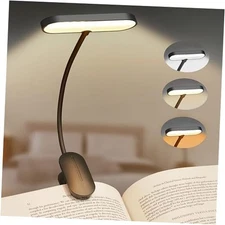 Book Light for Reading at Night, Rechargeable Book Reading Light Clip on, Black
