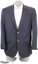 Jos A Bank Navy Blue Gold Button Wool Blazer Suit Jacket Sport Coat 40R