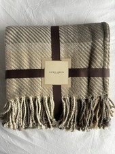 New Laura Ashley Dylan Steel Throw 150 x 200cm 100% Cotton