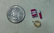 Dollhouse Miniature Cigarettes Ashtray & Lighter 1:12 scale E18 Dollys Gallery