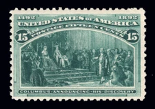 MOMEN: US STAMPS #238 15c COLUMBIAN MINT OG NH PSE CERT LOT #90561
