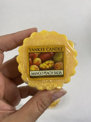 Yankee Candle MANGO PEACH SALSA - LOT OF 3 | .8oz Wax Melt Tarts | NEW SEALED