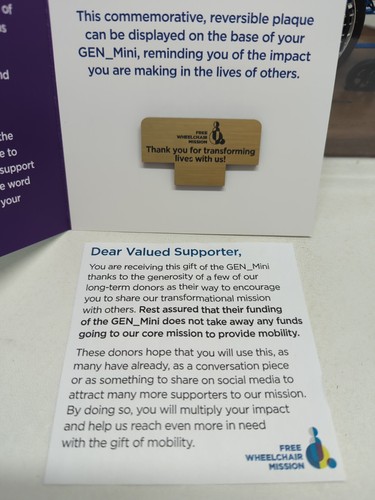 Gen_Mini Miniature Wheelchair Display Piece Free Wheelchair Mission Donation - Picture 17 of 21