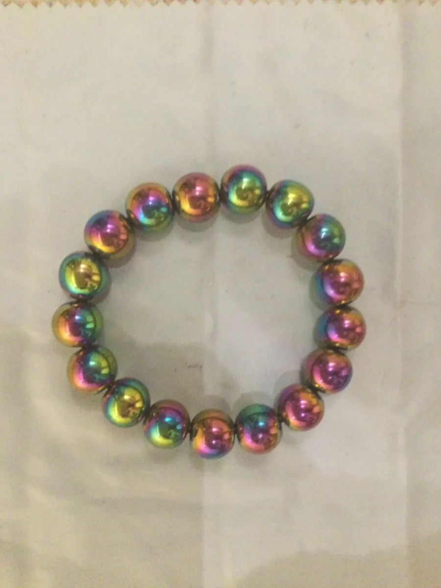 Bismuth Bracelet stretchy huge stones eBay