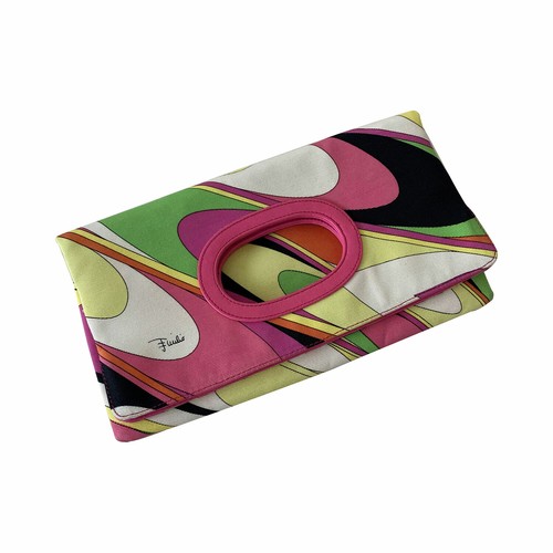 Emilio Pucci Foldover Satin Clutch - Picture 5 of 8