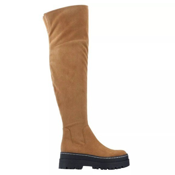 SAOLA Stivali MARC FISHER beige suola a strappo comodi elasticizzati Philly Tan Block 7 5