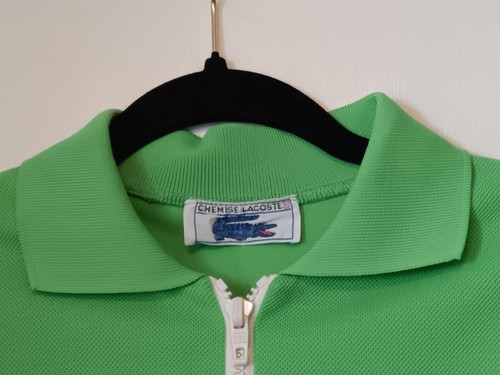 Vintage Chemise Lacoste Women's Green Knit Zip-Down Form Fit Dress Size Small - Picture 2 of 7