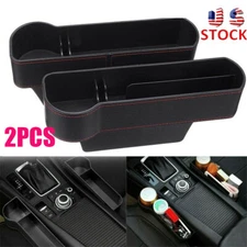 2x Auto Car Seat Gap Catcher Storage PU Box Organizer Cup Crevice Pocket Stowing