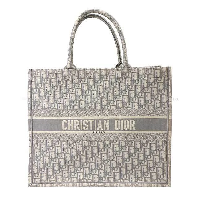 [Pré aimé] Sac fourre tout livre Christian Dior grand gris oblique jacquard Handba...