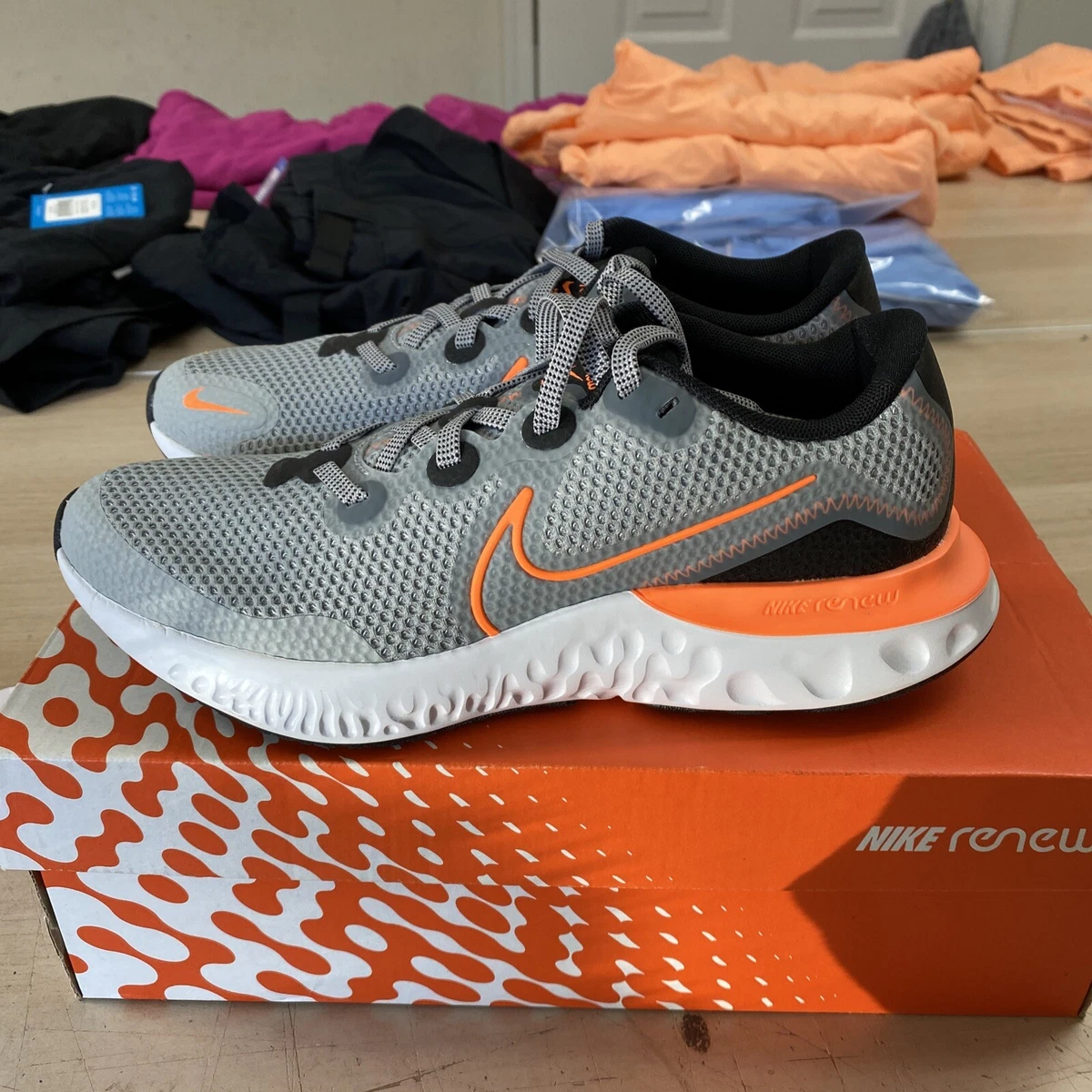 nike renew grey and orange