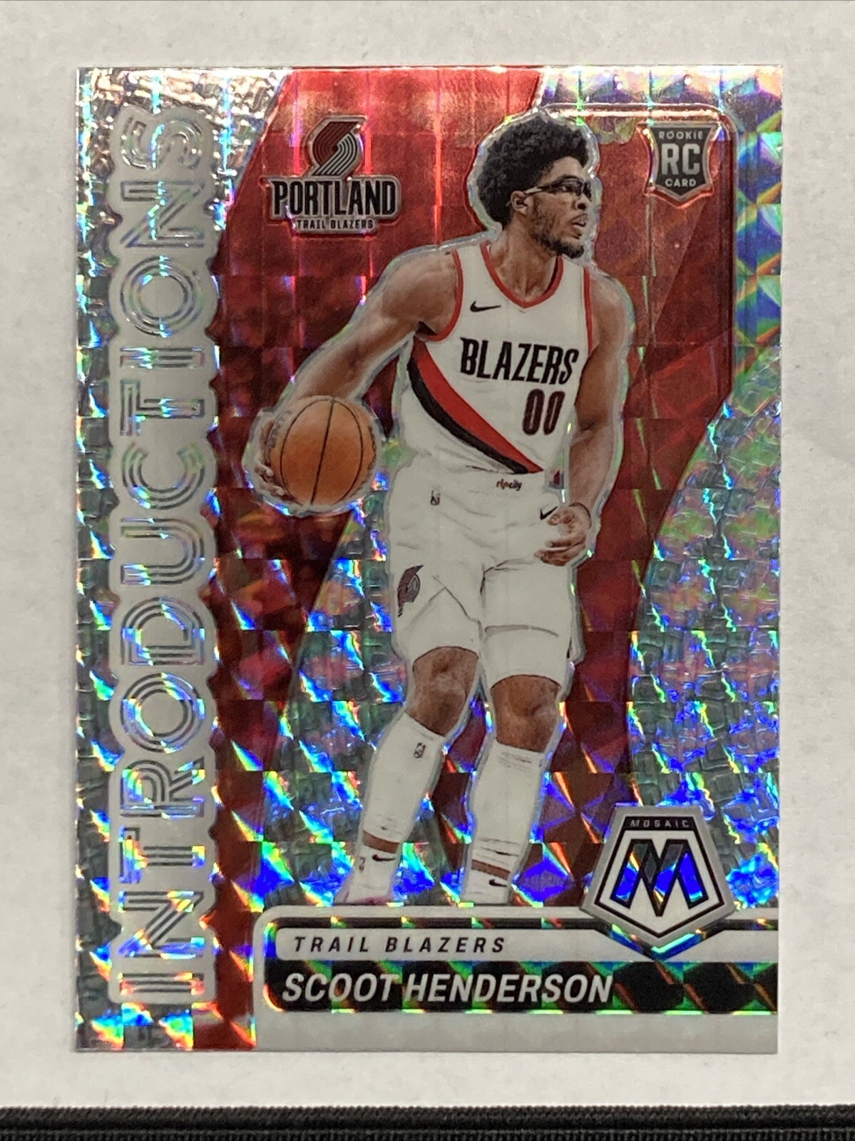 2023-24 Panini Mosaic Basketball Scoot Henderson Introductions Silver 18 Blazers