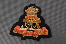 London Badge Button Co Bullion Wire Cap Patch Royal Artillery Red Brown Crown