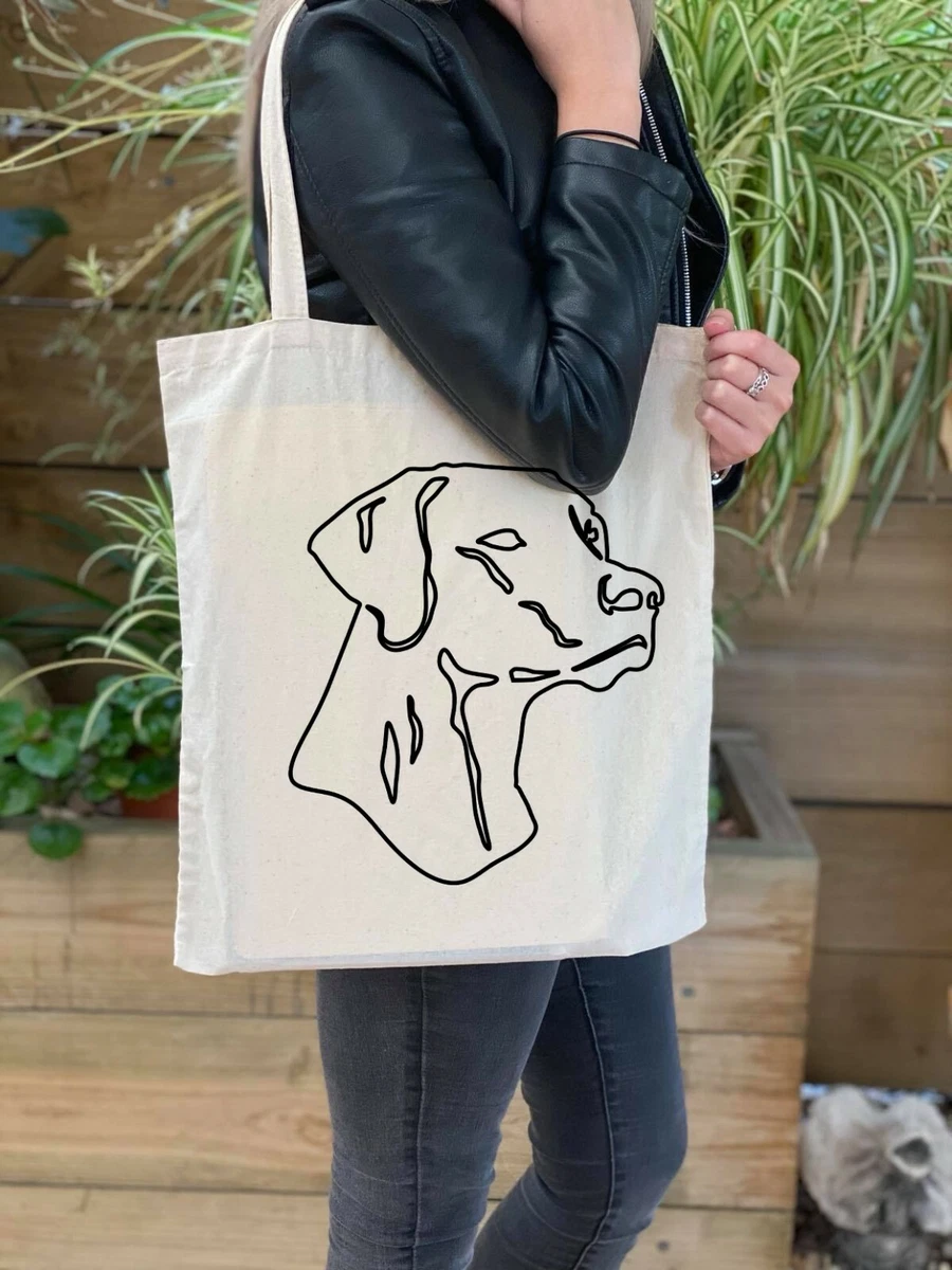 Dog print top tote bag