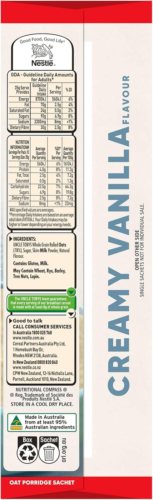 UNCLE TOBYS Oats Quick Sachets Creamy Vanilla, 10 Sachets - Picture 3 of 12