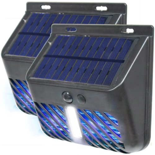 2 Solar Bug Zapper UV Mosquito Insect Killer W/ Motion Sensor LED Light - Picture 11 of 12