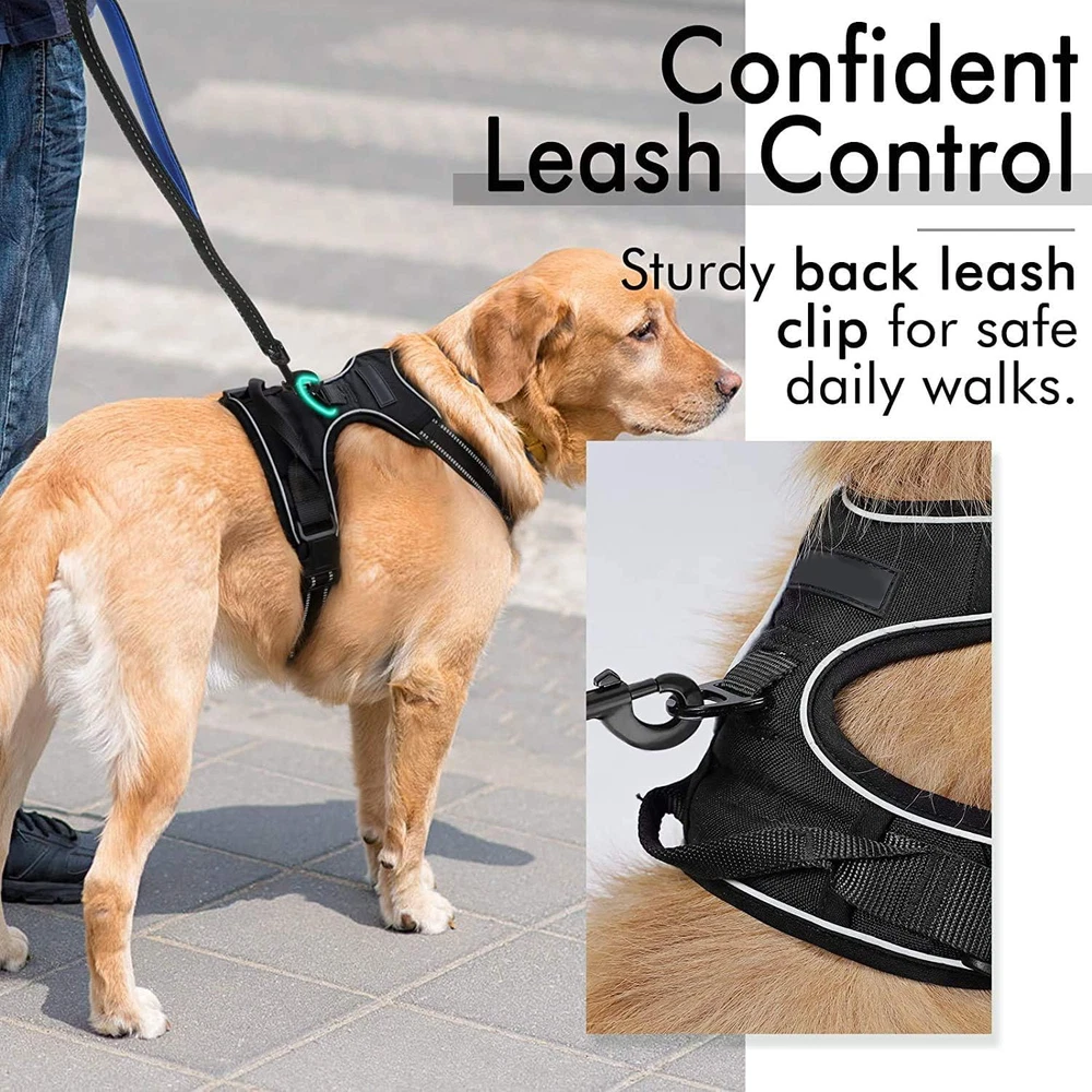 Dog Harness, No-Strap Pet Harness with 2 Leash Clips, Adjustable Soft Padded Dog Dog Harness, No-Strap Pet Harness with 2 Leash Clips, Adjustable Soft Padded Dog