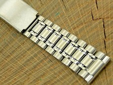 Vintage NOS Unused Hadley Stainless Steel Watch Band 18mm Mens Deployment Clasp