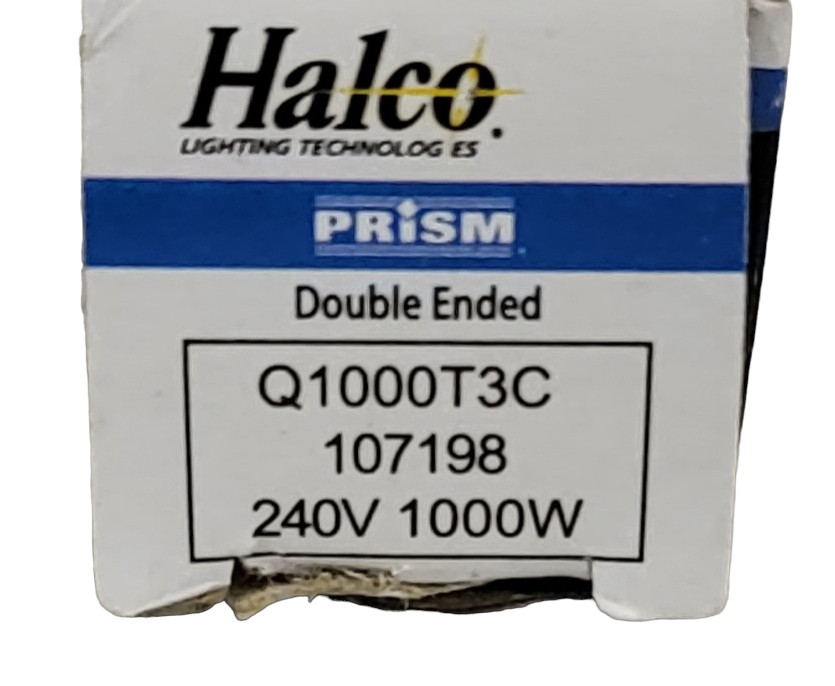 (BOX OF 10) NEW Halco 107198 Q1000T3C 1000 Watt 240 Volt R7s Base Halogen Lamp