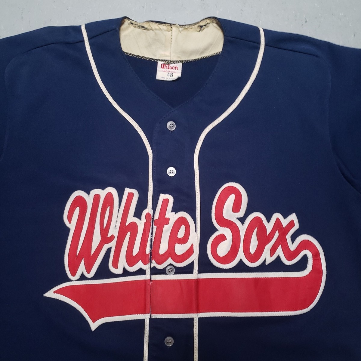 Vtg WHITE SOX Baseball Jersey Chicago WILSON Uniform Shirt Sz 48