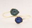 Unique-Green-Blue-Geode-Druzy-yellow-Gold-Plated-Bengal-Bracelet thumbnail 1