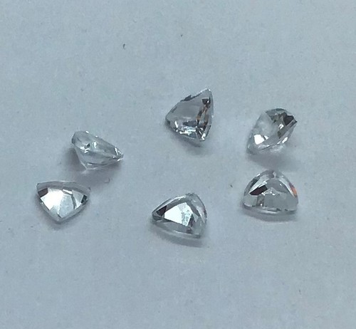 Piedra preciosa natural suelta AAA facetada corte trillón de topacio blanco para joyas surtidas - Imagen 14 de 24