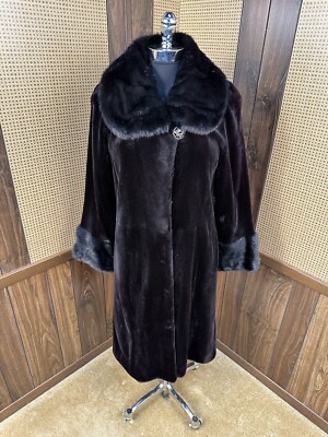 Stroller Plus Size Mink Fur Coat Plus Size Zuki Black Sheared