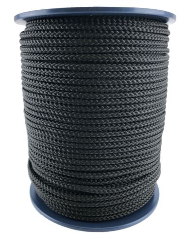Corde en polypropylène tressé noir 10 mm x 20 mètres, cordon de serrage paracorde camping - Photo 1/8