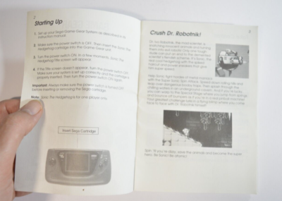 Notice Sonic Chaos Sega Game Gear
