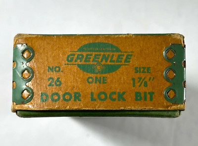 Used Greenlee USA No 26 Door Lock Drill Bit 1-7/8'' Hole Cutter with Original Box