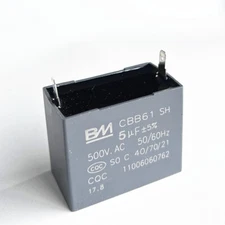 CBB61 SH 5UF 6UF 500V.AC 500V  MOTOR START RUN Capacitor  2 PINS ± 5% 50/60Hz