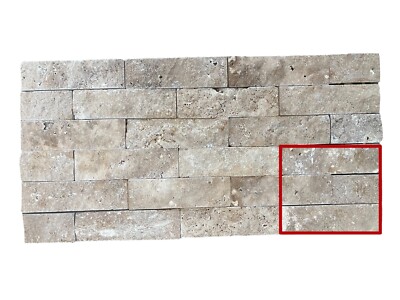 Noce Travertine Brick Tile Natural Stone About 3x3 Sample Piece T-66B