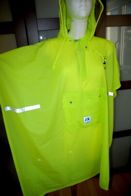 TOP JEANTEX Butterweich PVC Vintage Regencape Kapuze Regenmantel Regenjacke 52/L