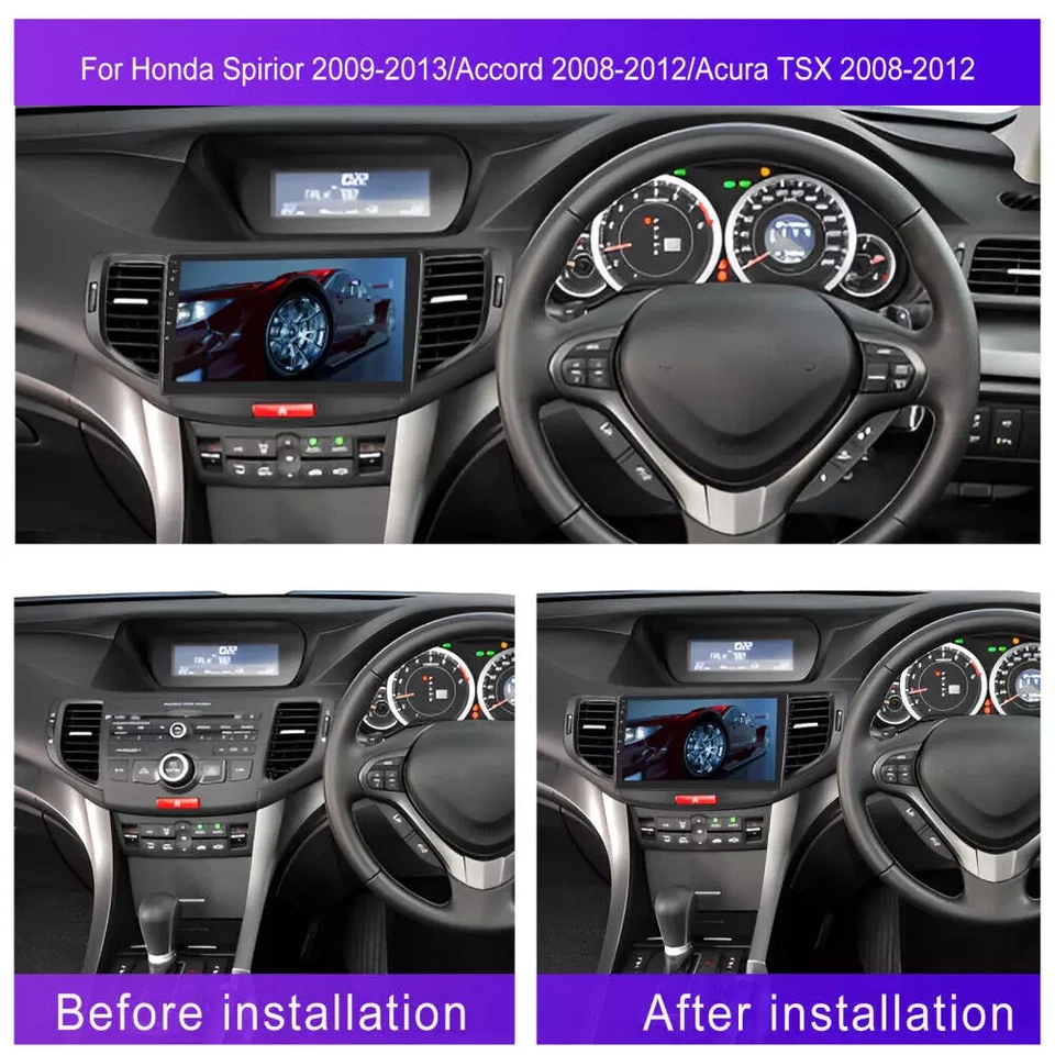 4+64GB Apple Carplay Android Car Stereo Radio Head Unit For Acura TSX 2009-2014 Foto 3 de 4