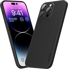 Memumi iPhone 14 Pro Max Case Black Ultra Slim 0.3mm Matte PP Soft Cover